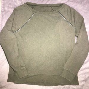 Lululemon Athletica olive green sweatshirt.
